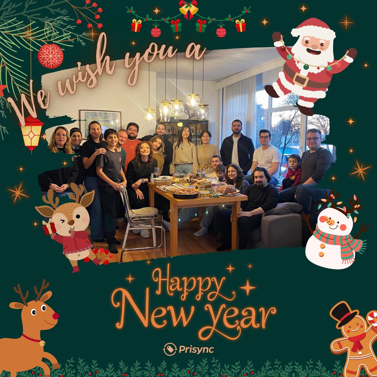 PrisyncCom's tweet image. 🎉✨ Cheers to a New Year full of joy, success, and inspiration! ❤️ As the entire Prisync team, we wish you a happy New Year! 🎅🔥 Here's to a prosperous 2026 for all ecommerce merchants worldwide! 🛍️🎄🎊🎉🎁

#HappyNewYear #EcommerceSuccess #Prisync2026 #HappyHolidays