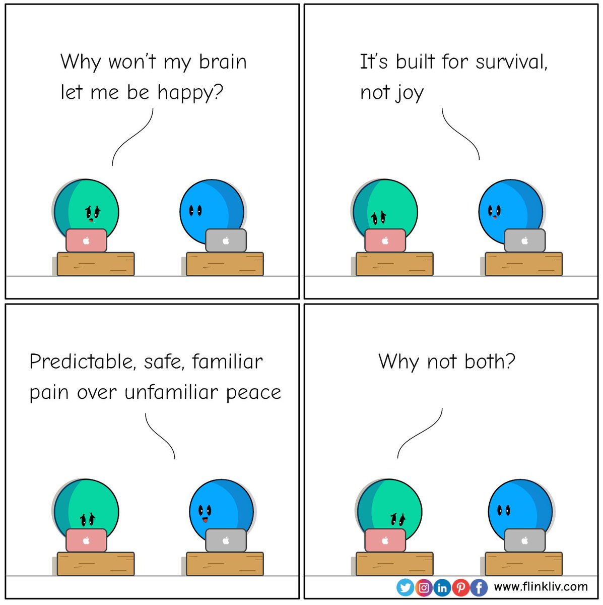 Ever wonder why your brain won’t let you be happy?
Because it wasn’t built for joy, it was built for survival. 

Learn more: flinkliv.com

#mentalhealthquotes #selfawareness #mindsetcoaching #criticalthinking #kritisktenkning #velvære #selvinnsikt