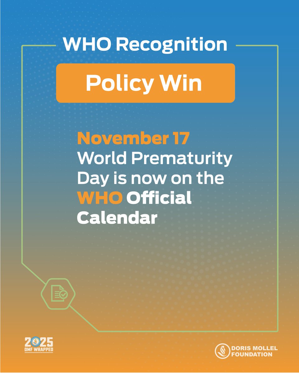 Through our advocacy, World Prematurity Day has been officially incorporated into the World Health Organization's calendar. This global recognition brings greater awareness to the 15 million babies born prematurely each year, and the families who need support. 

#DMF2025Wrapped