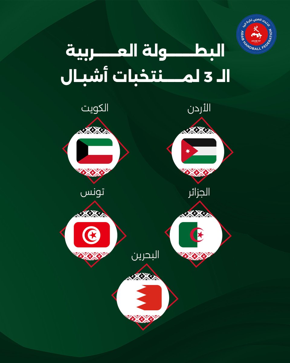 ArabHandball's tweet image. البحرين و الجزائر  👋🏻
أحدث المنضمين للمنتخبات المشاركة في البطولة العربية للأشبال مواليد 2010، والتي تقام من 28 يناير حتى 5 فبراير 2026 في الأردن 🇯🇴🤾‍♂️