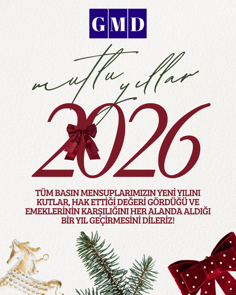 Tüm basın mensuplarımızın yeni yılını kutlar, hak ettiği değeri gördüğü ve emeklerinin karşılığını her alanda aldığı bir yıl geçirmesini dileriz! #gmd #gencmedyacilar #2026yılı #YeniYıl