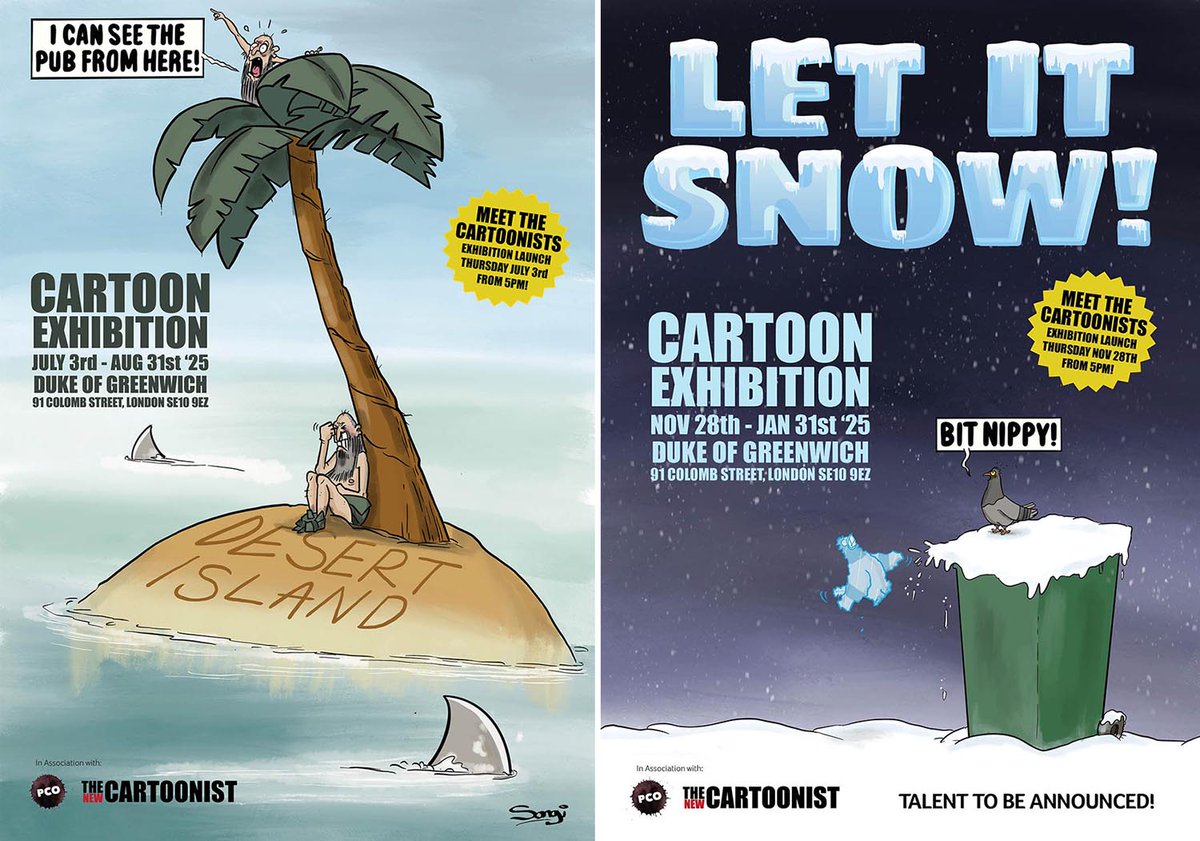 Songicartoons's tweet photo. HNY. 2025 👀Splat award, x2 pub exhibitions, 6 TNC, 50 toons in @DailyMirror for @Kevin_Maguire and a few in @guardian 👏to cover stars @HendinArts Nicola Jennings @thesquiggleking  @roystoncartoons @Banxcartoons &amp; Mr Rowson. Top mate @ChicanePictures✊Very Talented guy! 🙏 2026 https://t.co/Ayndpz1NfG