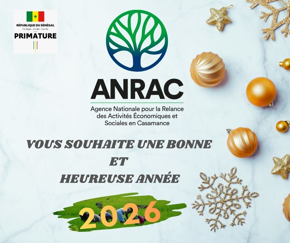 Nous vous souhaitons une bonne et heureuse année 2026 !

Une nouvelle année pour consolider nos acquis et relever les défis qui nous interpellent tous, et qui feront de la Casamance cette terre prospère à laquelle nous aspirons !
