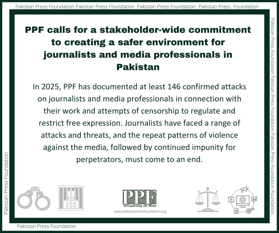 PPF calls on stakeholders to reaffirm a commitment to creating a safer environment for journalists and media professionals to work in.

Read: pakistanpressfoundation.org/ppf-calls-for-…