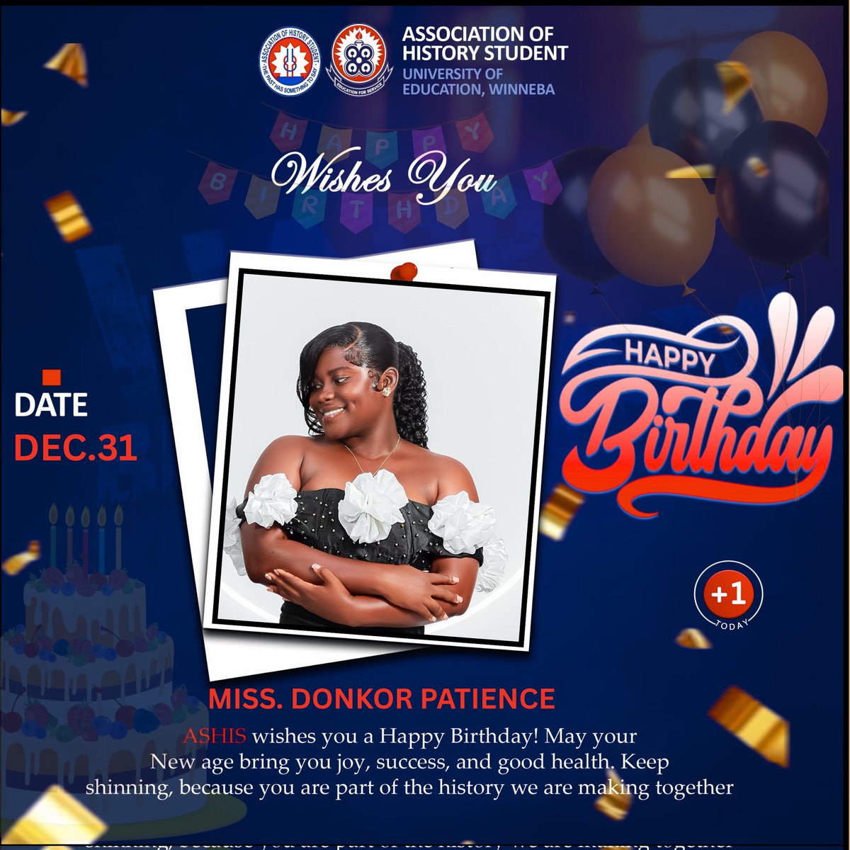 We are proud to celebrate you today as one of our own. May your new age bring you joy, success, and good health. Keep shining, because you are an important part of the history we are making together.
At ASHIS, we don’t just study history we celebrate the people who make it. 💙