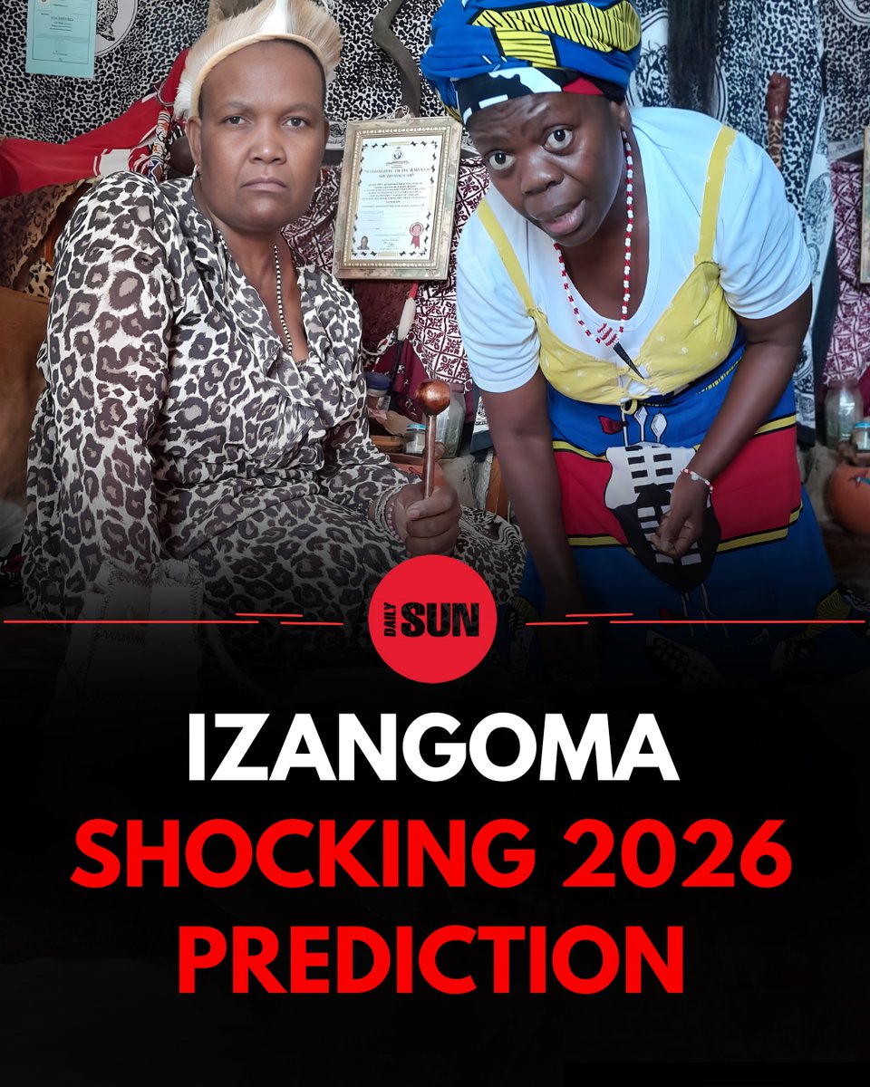 dailysunsa's tweet image. 🔮 SHOCKING PREDICTION: Traditional healer Thobile "Ngwenyama" Mnguni has made a disturbing prediction about 2026 and Dorah "Ngwenyama" Ngobeni says Mzansi roads need to be CLEANSED. 😰 What do you think? Video by Aaron Dube #2026Predictions #TraditionalHealer #SouthAfrica