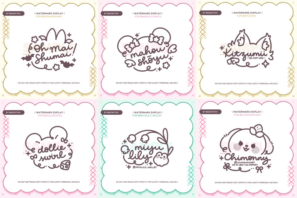 【 𝑾𝑨𝑻𝑬𝑹𝑴𝑨𝑹𝑲𝑺 】 𓂃🖊

. . all raffle winner watermarks have been completed !! thank you for participating everybun ♡ 

please stay tuned for more upcoming raffles ૮꒰ ྀི >⸝⸝⸝< ྀི꒱ა