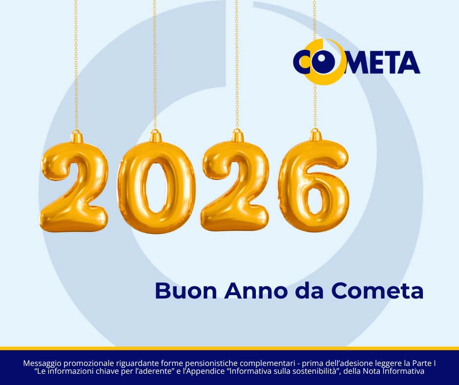🎉 Buon Anno da #FondoCometa
☎️ I nostri uffici rimarranno chiusi il 02/01 e il 05/01. Il call center è operativo allo 0422.1745973 da lunedì a venerdì dalle 9.00 alle 18.00 ad eccezione dei giorni festivi e del 02/01.
🔗cometafondo.it
#PrevidenzaComplementare #Pensione