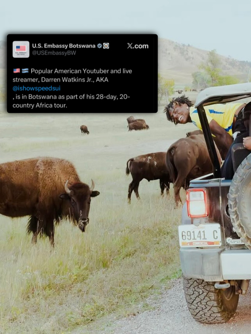 IShowSpeedHQ's tweet photo. 🚨| BREAKING: Botswana’s official U.S. Embassy confirms Speed is currently in BOTSWANA 🤯🇧🇼 https://t.co/K3GltbtFjp