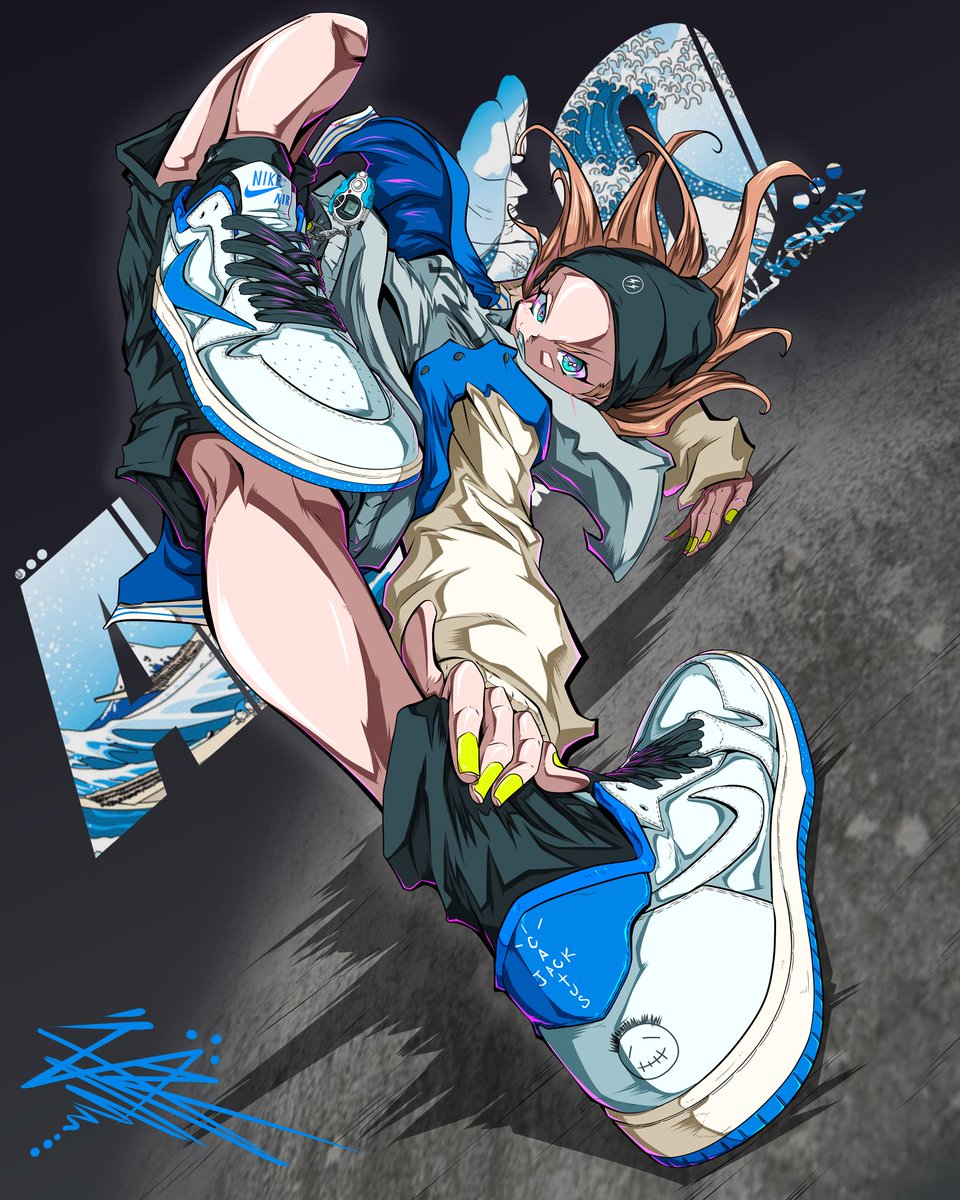 「2025年スニーカーイラスト傑作選 『NIKE/ナイキスニーカー部門』 ・Tra」|青木 伴イラストレーター☆ブレイキン漫画「THE BREAKING」作画担当のイラスト