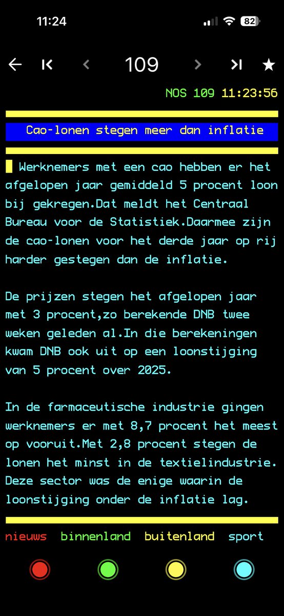Zegt niets dit bericht. Belangrijk is of de inflatie van afgelopen jaren is afgedekt door de cao loonsverhogingen van afgelopen jaren.