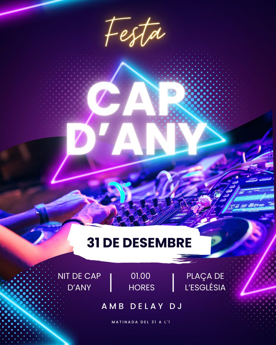 🎉 Rebem el 2026 a Castellbisbal! 🎉

Aquesta nit a partir de les 01.00 h, ens veiem a la plaça de l’Església per donar la benvinguda al nou any!

🎶 Amb Delay DJ i música per a tots els públics, la festa és oberta per a tothom.

No falteu, que comença l’any amb bon ritme! 🥳✨
