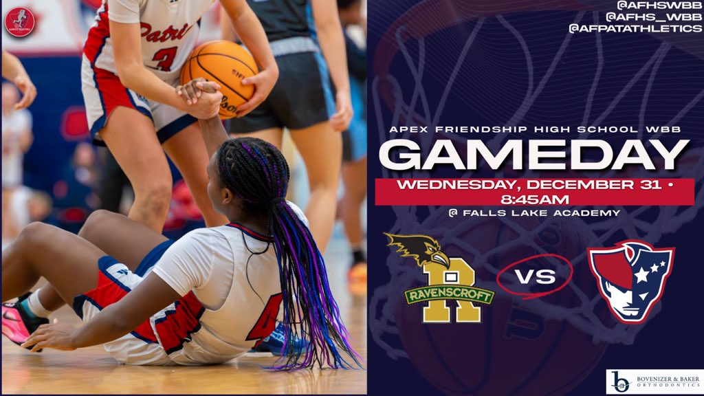 AFPatAthletics's tweet image. It’s Day 3 of the Battle in The Bull tournament, and our @AFHS_WBB varsity team is facing the Ravenscroft Ravens in the final day. #PatFam #RepAFHS