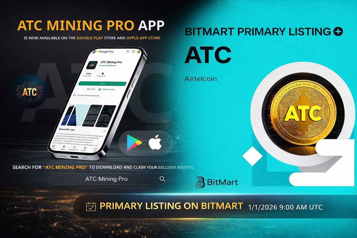 🔥🔥The ATC token will be listed on the BitMart exchange on January 1,  2026, and its value is expected to increase hundreds, thousands, or even  more times. Global users can register for