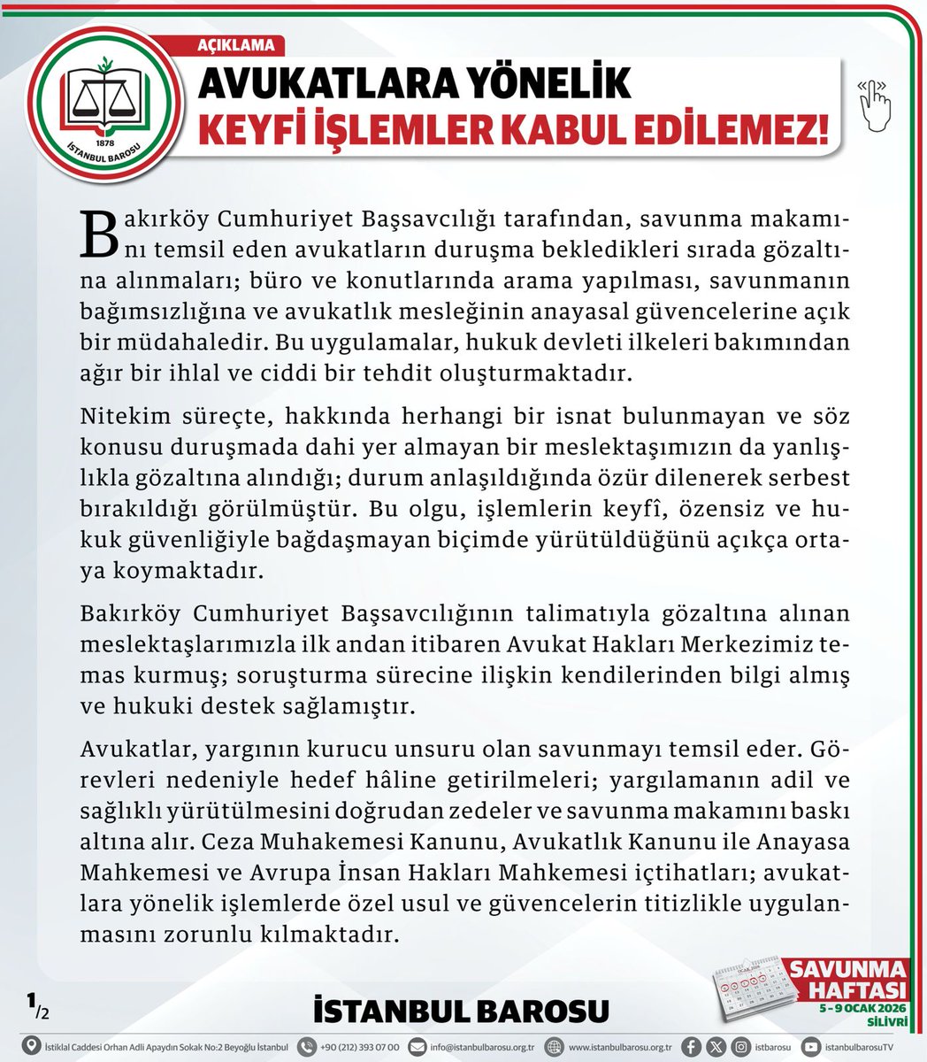 İstanbul Barosu tweet media
