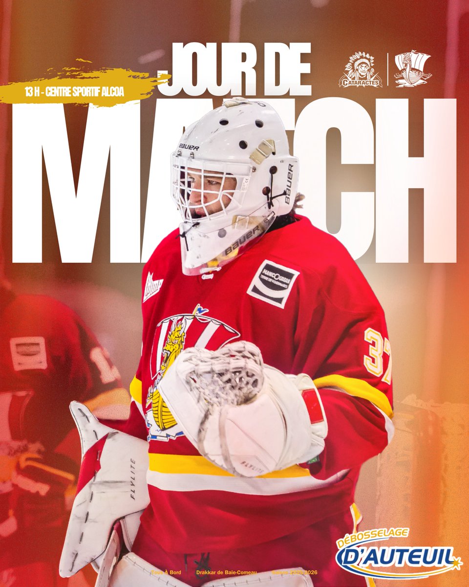 On se retrouve au CSA à 13 h pour bien finir l'année! 🔥

N'oubliez pas vos denrées, on a encore plusieurs prix à tirer aujourd'hui!

⏰ 13 h
📍 Centre sportif Alcoa
📢 bière du Drakkar à 2$
📻 CHLC 97.1
🎟️» bit.ly/billetterieDra…
🎰» drakkar5050.ca

#TousÀBord