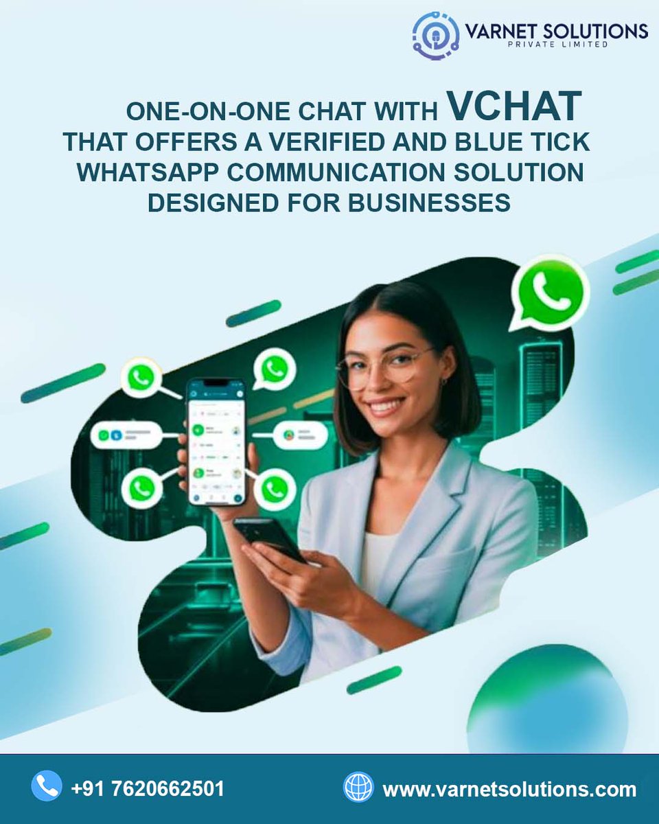 Varnet_solution's tweet image. Build trust. Chat smarter. Convert faster 💬✅
With VCHAT – Verified WhatsApp, connect with your customers through a blue-tick verified WhatsApp number designed for businesses.

📞 Call us: +91 76206 62501
🌐 Visit: varnetsolutions.com

#VCHAT #VerifiedWhatsApp #WhatsAppAPI