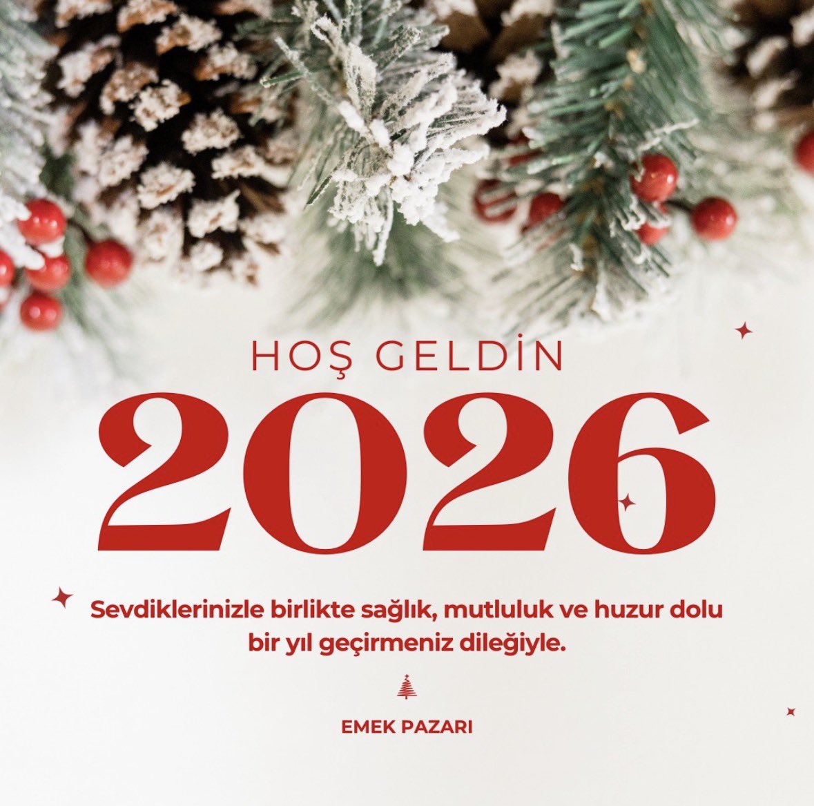 Yeni yıl; emeğin değer gördüğü, kazancın bereketlendiği, iş birliklerinin güçlendiği bir yıl olsun.
2026’da da emeğin yanında olmaya devam edeceğiz.
Mutlu yıllar.

#emekpazarı #yeniyıl #NewYear2026