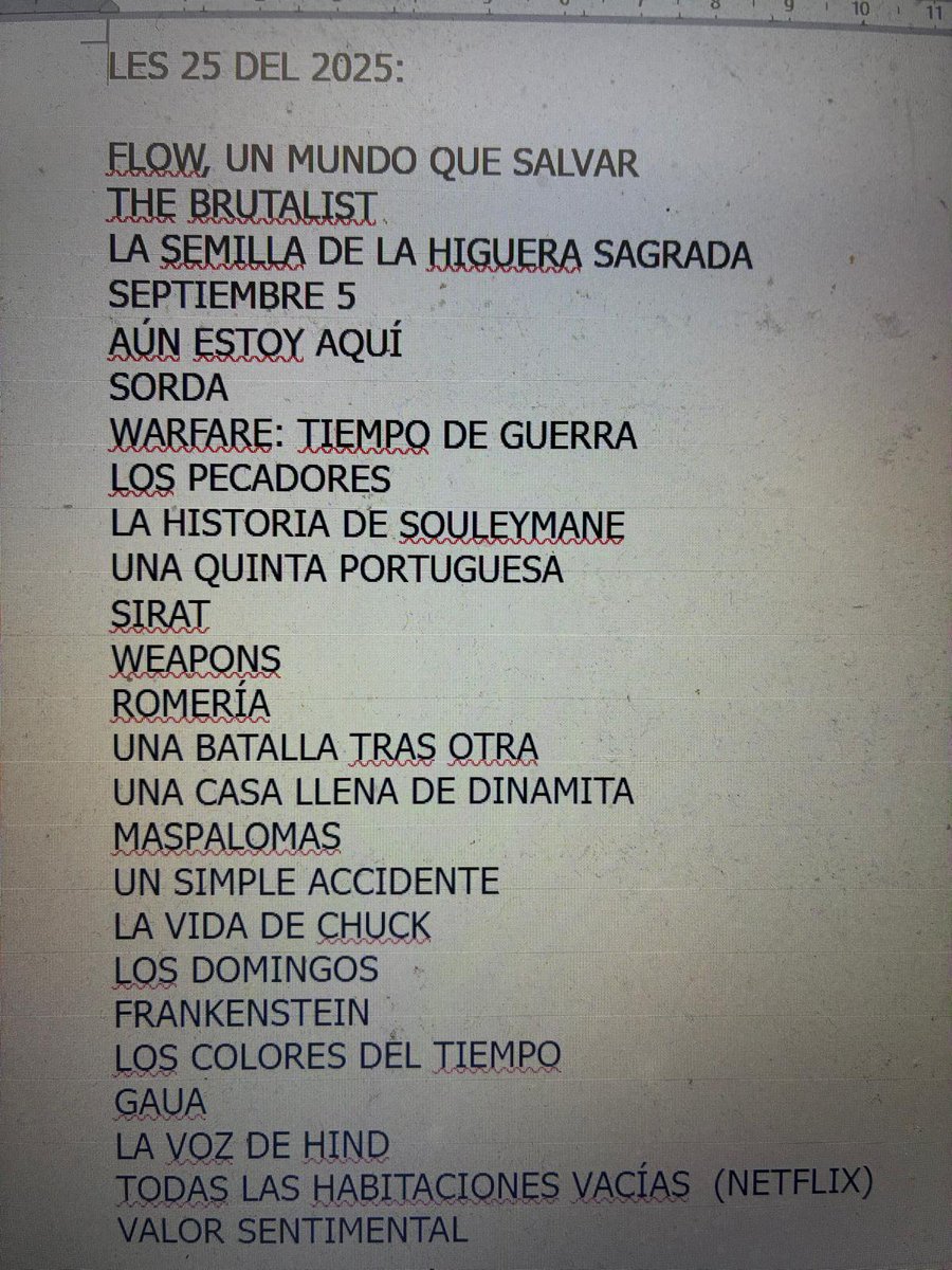 BlaiMorell's tweet photo. Aquestes són les 25 pel·lícules del 2025, i les millors sèries. I que el nou any us porti el millor. Salut, bon cinema i bones sèries!!! https://t.co/E5n2W7NnGA