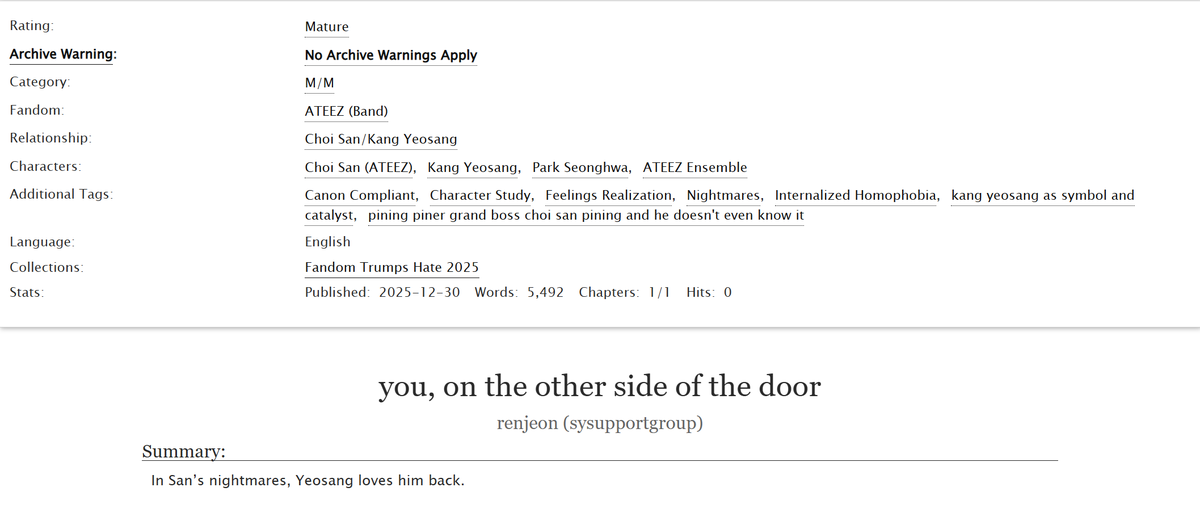 december

written for <a href="/FTHKPOP/">FTH K-pop ❤️</a> and the most perfect <a href="/tullycat_/">k 🥭💕</a> who really let me run free <3  this was the fic i struggled with the most and had the most discarded first drafts of, i hope it paid off!!

link: archiveofourown.org/works/76686921