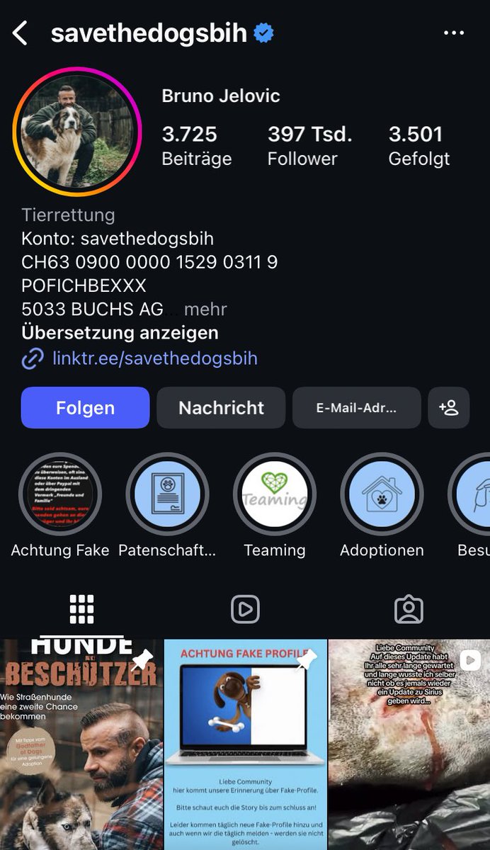 Ich wünsche mir fürs Jahresende von jedem eine Spende an dieses wunderbare Team, selbst wenn es nur 5 € sind 🫶🏽 

Anstatt Feuerwerk und Böller zu verschicken, schicke Frieden ❤️‍🩹🐶

instagram.com/savethedogsbih…

Gerne darfst du mir den Screenshot deiner Spende in die DM‘s schicken.