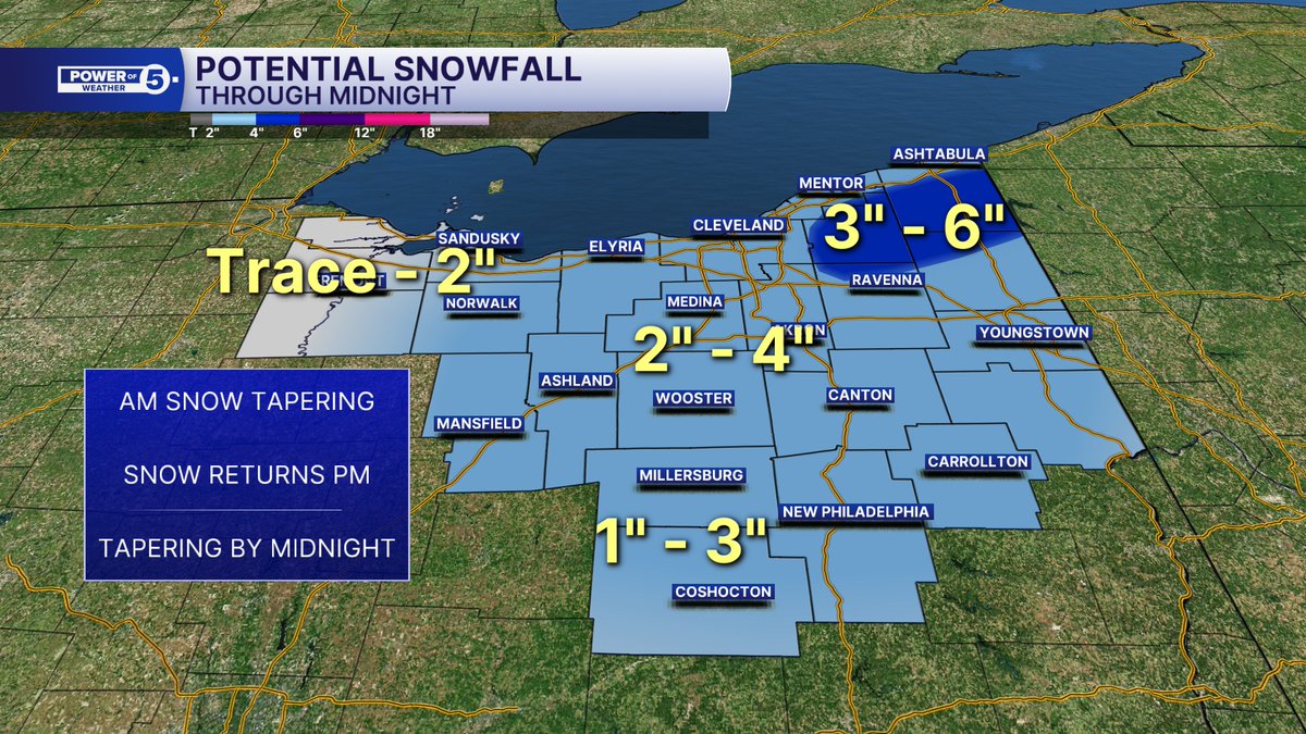 Another round of snow heading our way this afternoon.

Additional snow through midnight...