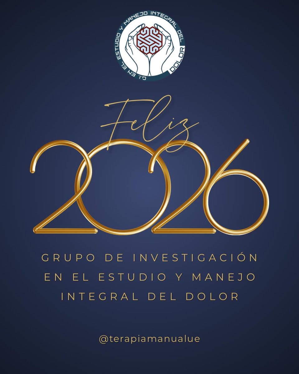 terapiamanualUE's tweet photo. 🔚 ¡Ponemos fin al año 2025!

🫶 GRACIAS por seguir dando apoyo a esta cuenta y por contribuir a la difusión del conocimiento 🫶

🧑‍🏫 De parte del "Grupo de Investigación en el Estudio y Manejo Integral del Dolor":

🎉 ¡Feliz 2026! 🎉 https://t.co/QGmTOf34Uv