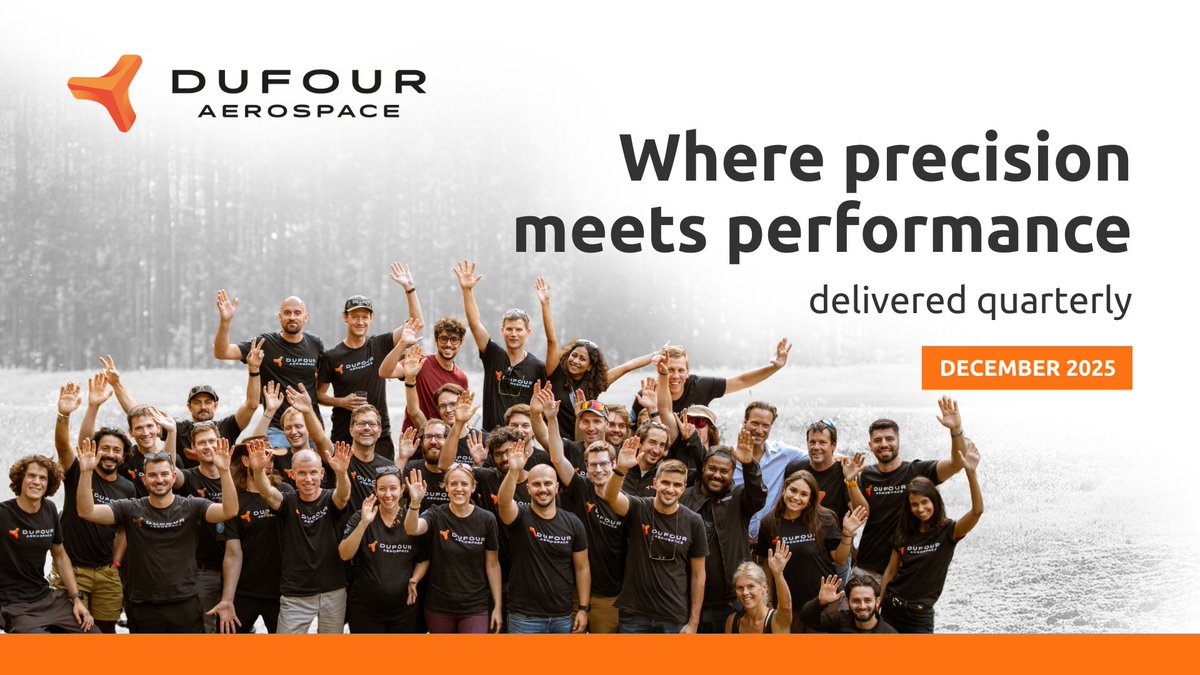 DufourAero's tweet photo. The Q4 2025 edition of our quarterly #newsletter is now live!

As we close out 2025, our final issue reflects a decisive shift from validation to scale. We highlight how the Aero-200 platform, our partnerships, and real-world mission experience are shaping what comes next.

Here's a preview of what's inside:
✅ 2025 wrapped: Key milestones from medical logistics to international flight demos
✅ Dual-use capabilities: How the Aero-200 adapts across civil, public safety, and defence missions 
✅ Q4 events: Industry panels, UTM collaboration, strategy workshops, and live demos 
✅ Inside Dufour Aerospace: Meet the people behind our path toward serial production 
✅ Dufour Aerospace on the map: Features in global aviation and technology media 
✅ Looking ahead: Upcoming missions and International Drone Show 2026

Built for operators. Powered by precision. Dive into this edition to find out more!

Want the latest insights into hybrid-electric aviation, product milestones, and market updates? Subscribe to Dufour Aerospace’s quarterly newsletter and stay connected to the future of uncrewed hybrid-electric aviation: https://t.co/1bM9jiWWmm

#Aero200 #aviation #droneindustry #UAS #uncrewedaviation