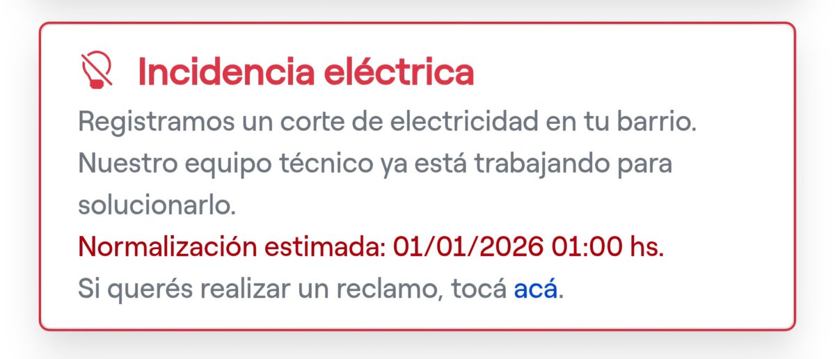 Jeremy_bug's tweet photo. @OficialEdesur Sin luz desde el 30/12 a las 16 hrs y la fecha de resolución es pasar año nuevo con 38 grados sin luz? Una vergüenza  barrio Balvanera @JMilei #SinLuz https://t.co/HTQEW8xP5n