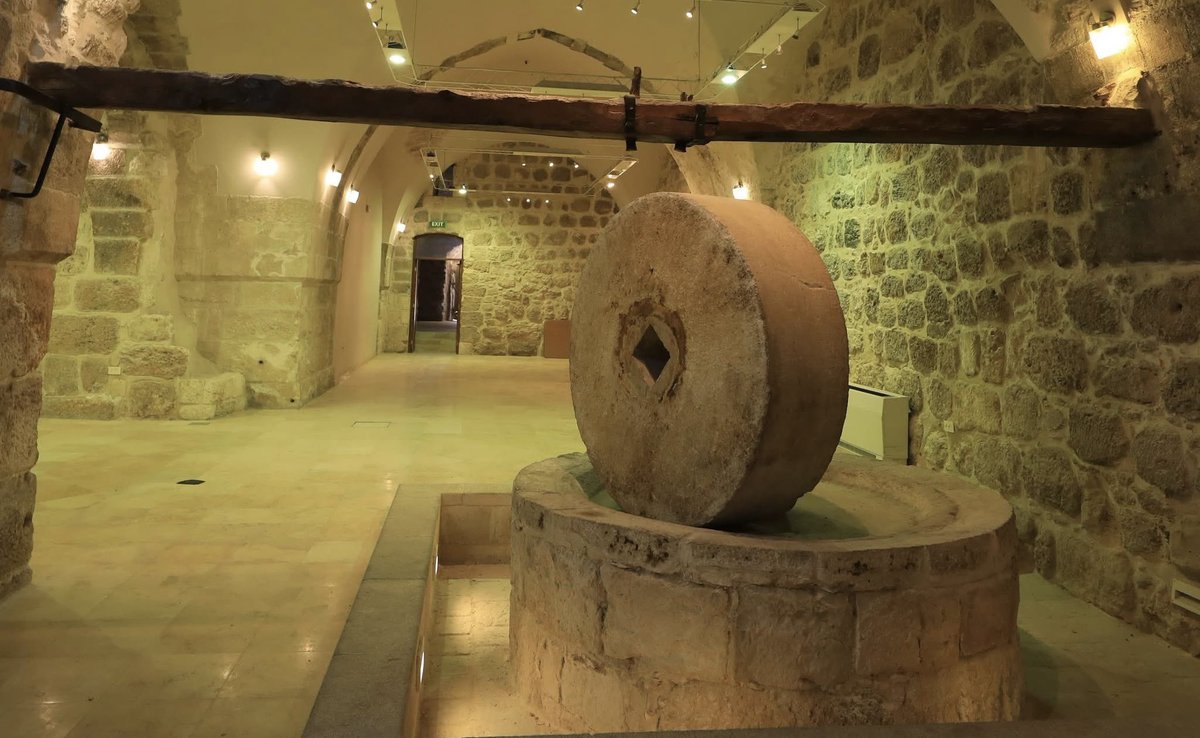PalCatholic's tweet photo. Old olive press next to the Church of the Nativity in Bethlehem, Palestine. 🇵🇸🫒 https://t.co/xAwkSVLrhu