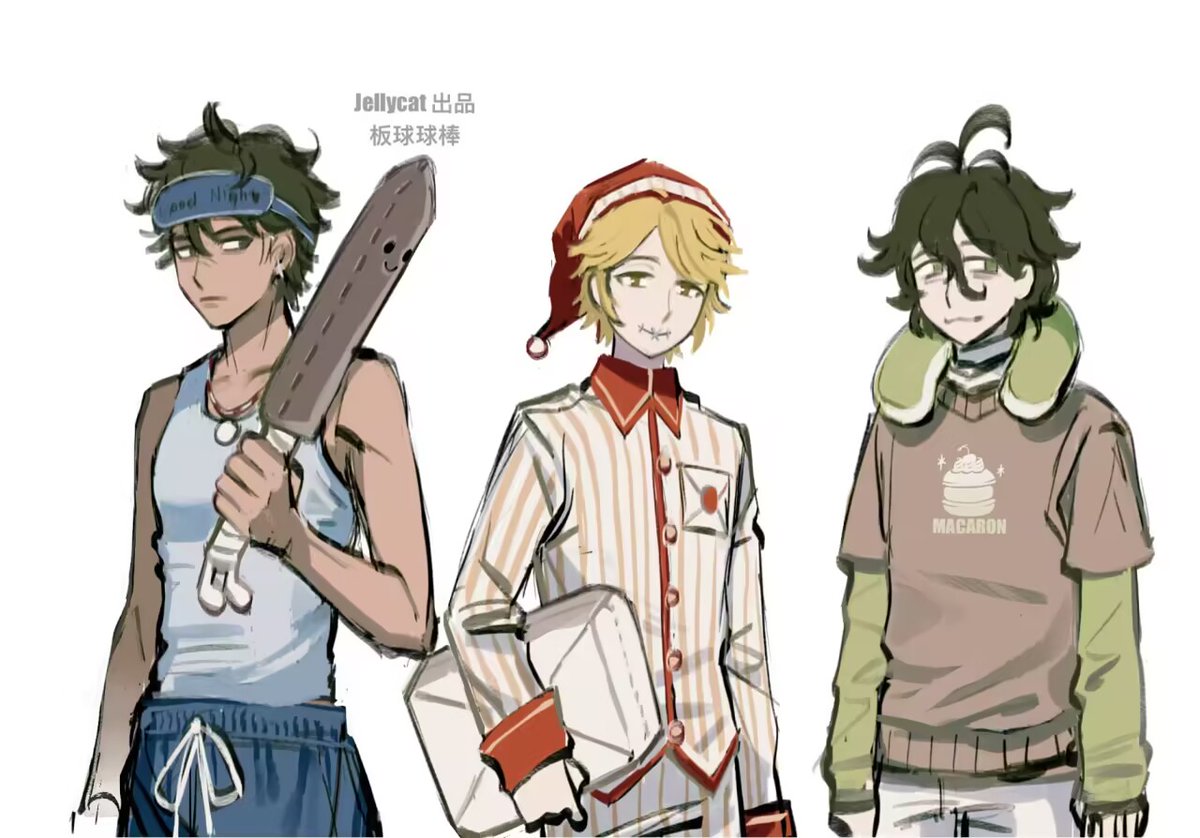 Happy 2026 GUYS! Here's three puppies in New Year's Eve!
*I love their combination. maybe I'll call it VEG.
#IdentityV #第五人格イラスト