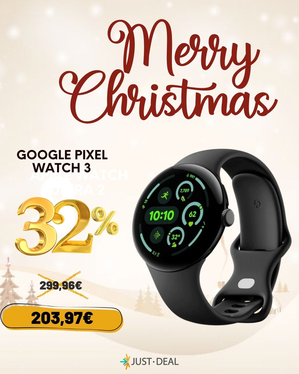 🎄✨ Google Pixel Watch 3 ✨🎄

¡Con 32% de descuento gracias a Just Deal!

🌟 Diseño elegante y moderno
📊 Monitorización completa de actividad
⚡ Batería duradera y GPS preciso
🖤 Funciones inteligentes para su rutina

👉 buff.ly/dAaCJAL

#JustDeal #GooglePixelWatch3