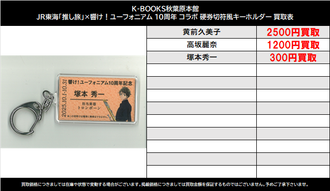買取情報】 響け！ユーフォニアム #買取akbkbユーフォニアム JR東海