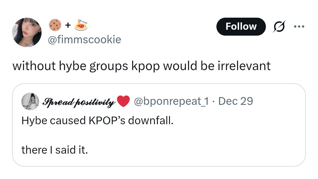 globalpinks_'s tweet image. the funniest part about this tweet is that k-pop peaked before the three hybe groups she stans even debuted 😭
