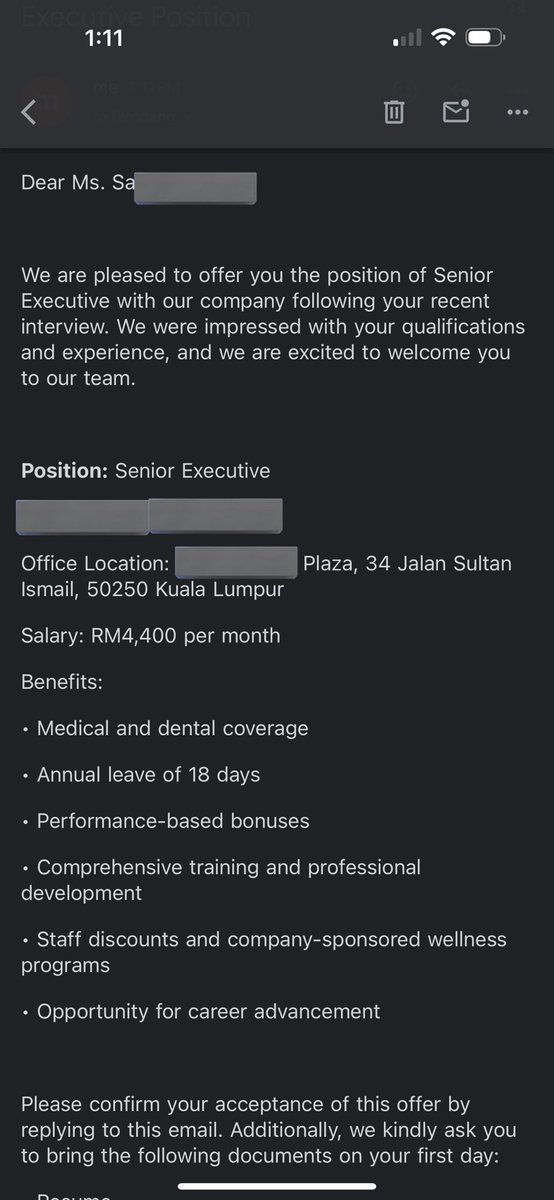 CountsEvery98's tweet image. Alhamdulillah.

Dulu gaji RM2,300. Lepas tiga tahun, dapat offer yang memang tak sangka. This is not paid review. Lepas banyak improve soft skills, calling for job pun datang banyak, almost 80% of the time.

It’s not luck. Invest masa untuk improve diri. Your time will come.
