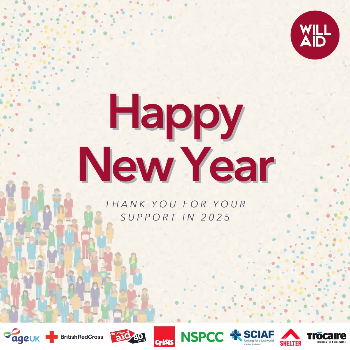Will_Aid's tweet photo. As we head into the New Year, a big thank you from all of us at Will Aid.
Your support in 2025 has helped protect loved ones and support the vital work of our partner charities.
Wishing you a happy and healthy New Year.
#WillAid https://t.co/77v6cP1Wn7