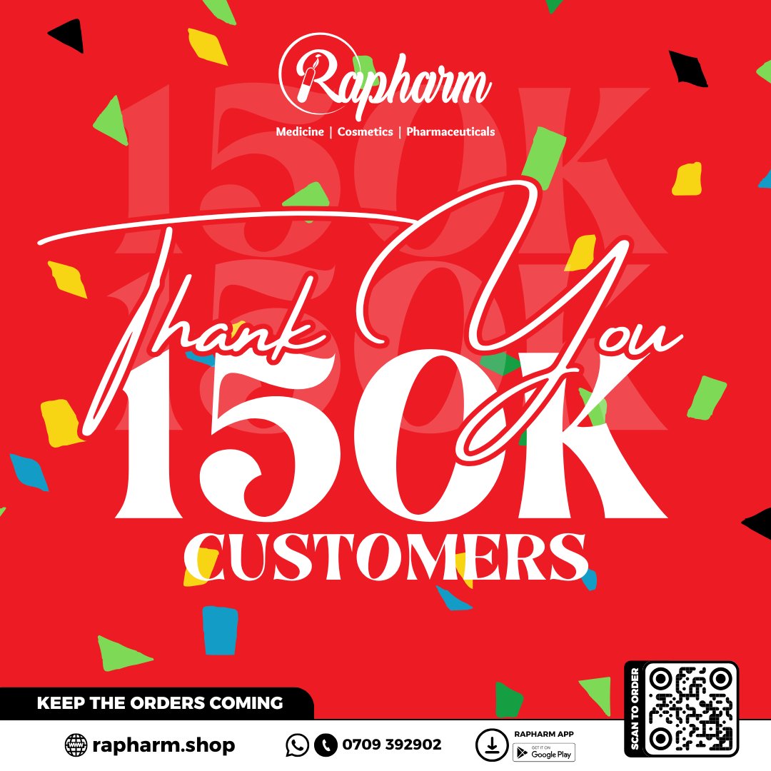 150,000 reasons to be grateful ❤️
Thank you for choosing Rapharm as we wrap up an incredible year.
Let’s go even bigger next year 🚀
#150KStrong #Rapharm #Grateful
