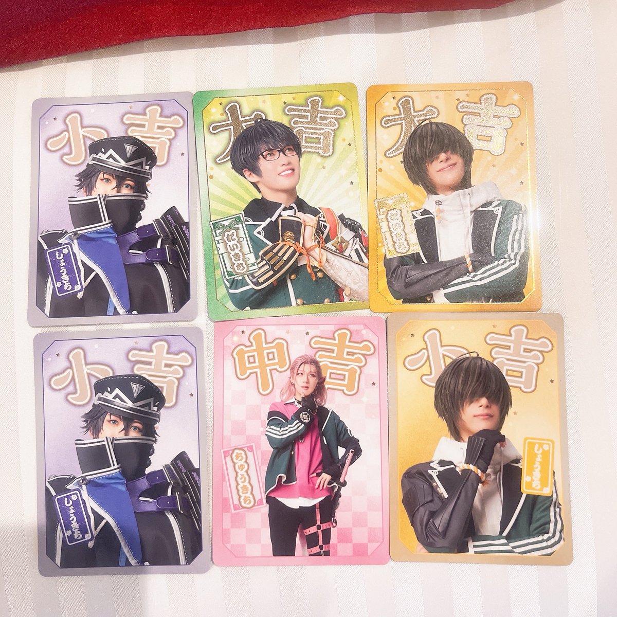 【交換】ミュージカル 刀剣乱舞 刀ミュ 江おん 江おんすていじ かうんとだうんぱーてぃー おみくじ

譲▶︎水心子(小吉)、村雲(中吉)、桑名(小吉、大吉)、篭手切(大吉)

求▶︎豊前(小吉、中吉)

開場時間前に会場付近で交換希望です。
検索からでもお気軽にお声がけください。