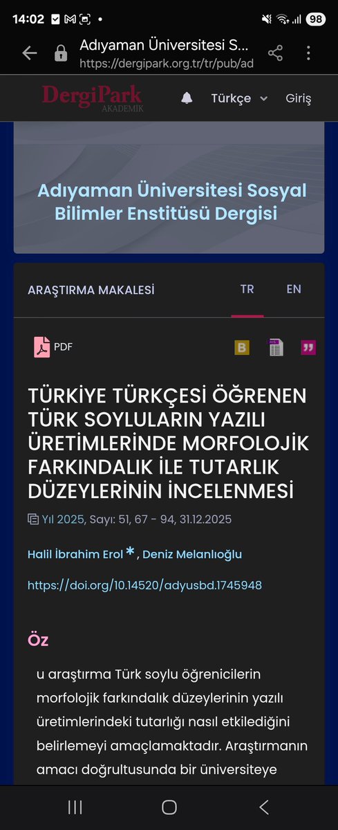 DMelanlioglu's tweet image. Doktora öğrencim ile birlikte hazırladığımız makale yılın son günü yayımlandı, mutluluk...