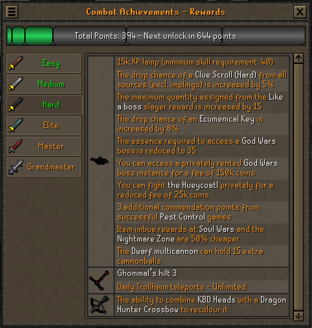 Passively completed the Hard Ca's.