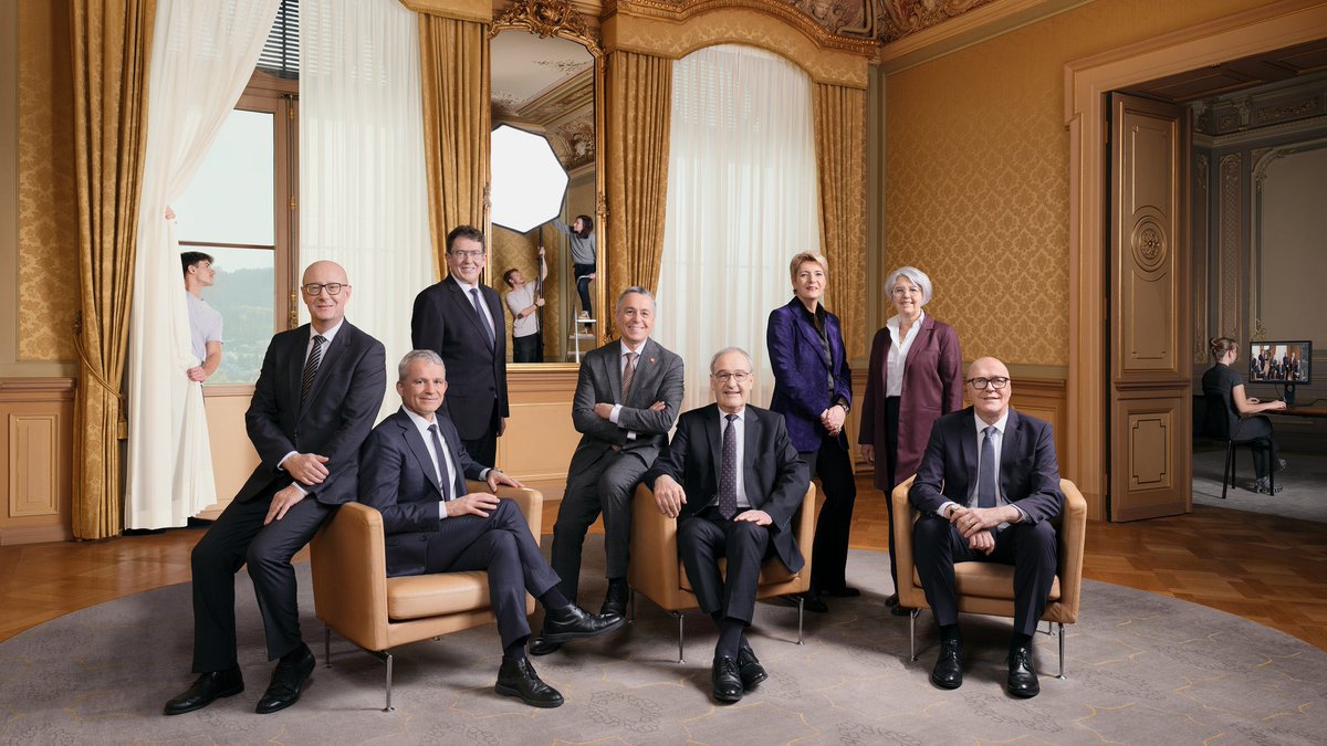 TrueSlazac's tweet image. Every year, the Swiss Federal Council releases their new official portrait, and sometimes they like to be a little goofy with it

Here’s every portrait since 2000, starting with 2026: