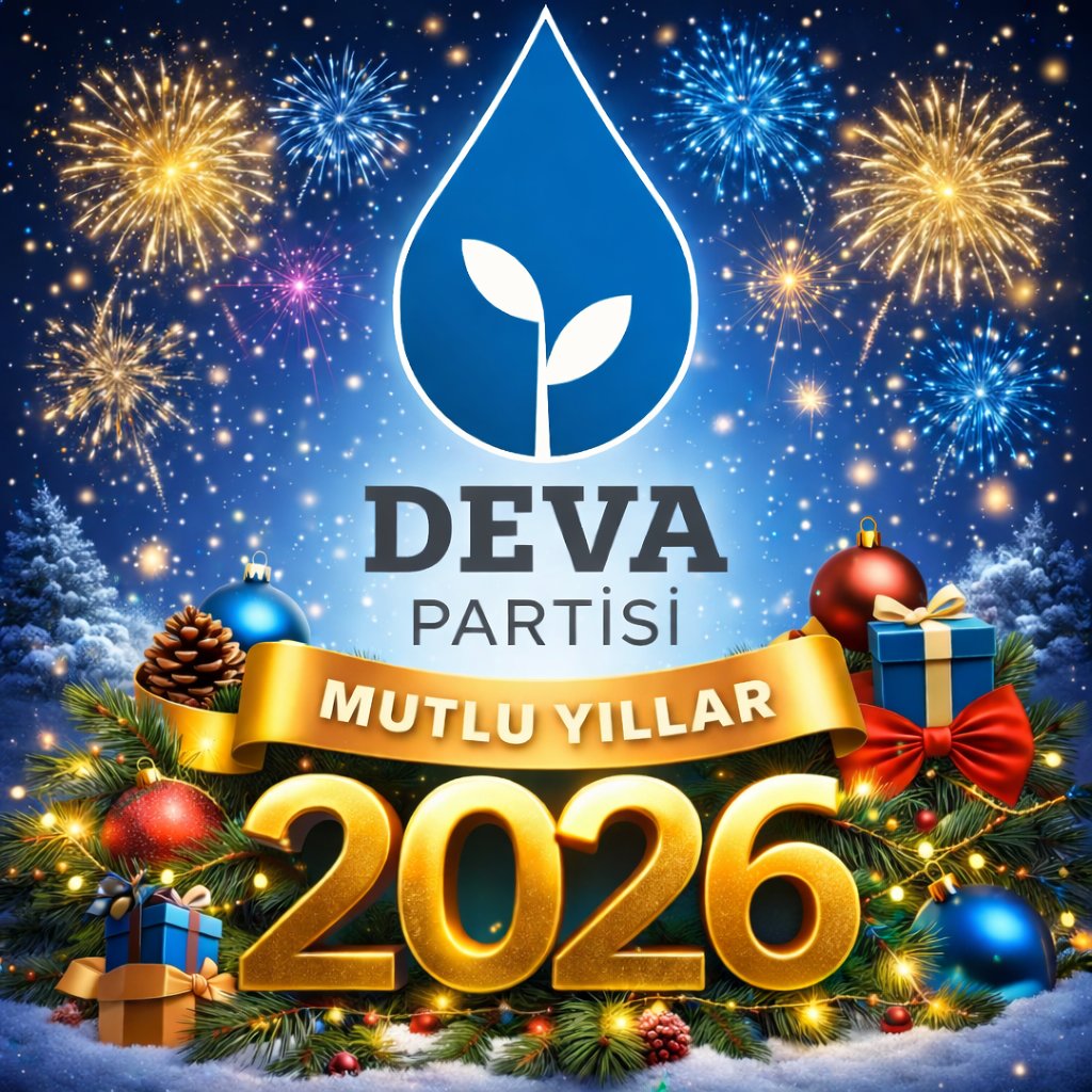 OVUCSO's tweet photo. DEVA Partisi ailesi olarak, su damlasındaki fidan gibi umudu ve yeniliği yeşertmek için çabaladığımız bir yılı geride bırakıyoruz. 
2026 ' da demokrasi, atılım ve iyileşme dolu nice başarılara birlikte ulaşalım
Mutlu yıllar Türkiye! 
💧🌱
DEVA Partisi'nden sevgi ve umutla... https://t.co/M1cuhyzfbo