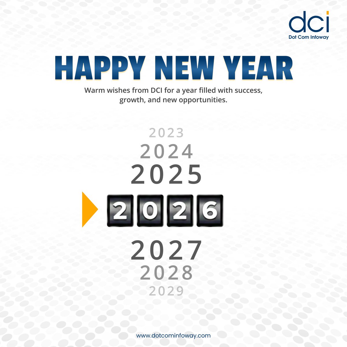 Stepping into 2026 with optimism, ambition, and a strong focus on growth.

Grateful for the journey so far and excited for the opportunities ahead.

Wishing everyone a successful and fulfilling New Year 2026✨

#DCI #HappyNewYear2026 #DotComInfoway #NewBeginnings
