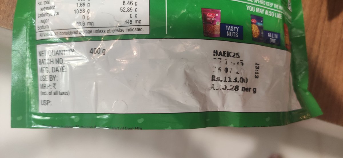 devang_1907's tweet photo. #zepto is scamming people. I ordered Haldiram Moong Dal today from @ZeptoNow but they deliver expired product (see image). They tempur MFG date &amp; Expiry date. On top of it they are not ready to exchange #zeptoscam  @jagograhakjago please help. Order ID SSMRHMIRI97443 https://t.co/zG8mQCmbzf