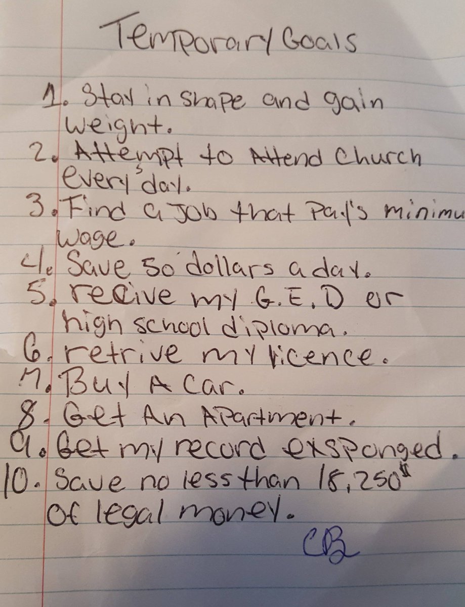 UncuffedM's tweet image. A young man at BCDC made this list in 2017. I caught up with him recently, he is well. He doesn't have all the 'legal money' saved yet but he continues to work hard. Happy New Year, we pray you have your hopes, goals and resolutions set for 2026!
uncuffedministries.org/news/2017/05/t…