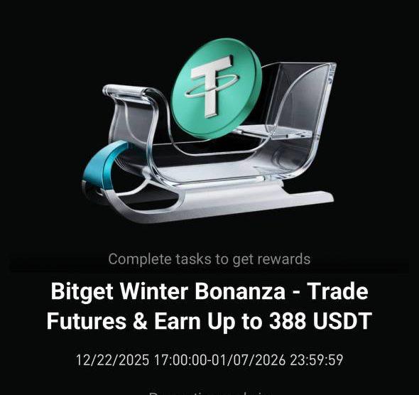 BitgetIndia's tweet image. Bitget Winter Bonanza is LIVE ❄️
Complete Futures trading tasks &amp;amp; earn rewards up to 388 USDT 🎁

More trading ➜ More rewards ➜ More winter gains

🗓 Until Jan 7, 23:59 (UTC)
👉 Start completing tasks: bitget.site/events/activit…