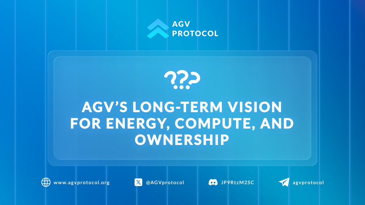 WHAT AGV IS ACTUALLY BUILDING?

AGV Protocol is not a feature release. It is a long-term system.

A system where clean energy powers intelligence, data is verifiable, and ownership is distributed.

This is how blockchain integrates with the real economy.

#AGVPROTOCOL