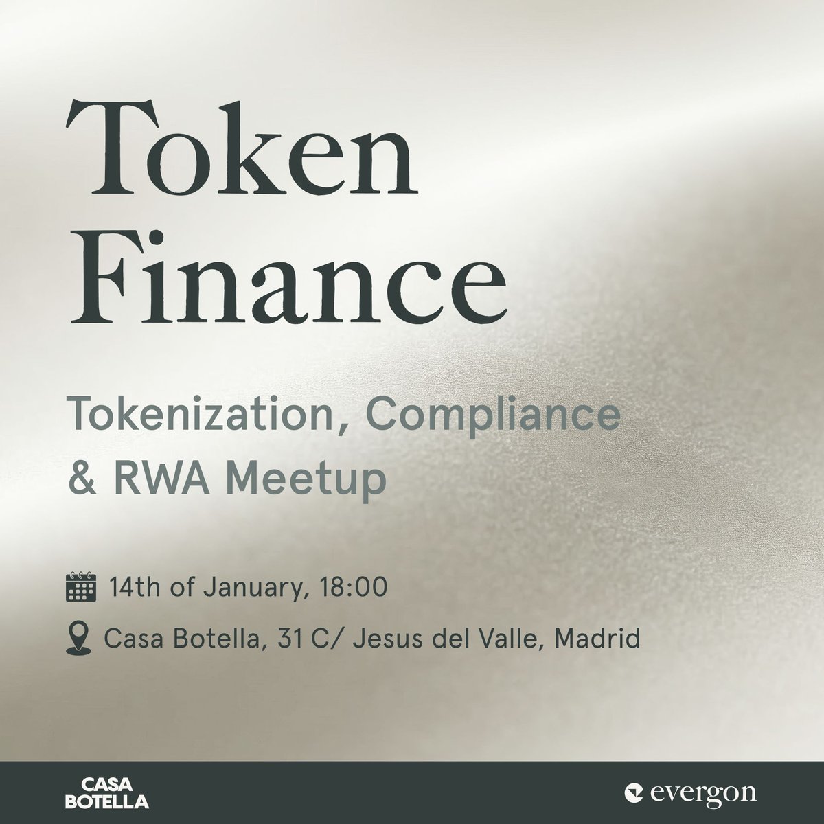 SAVE THE DATE 📅

We have an event on the way.

→ Tokenization is entering its regulatory phase.

Compliance is no longer a layer around markets.
It is becoming part of the infrastructure itself.

We are hosting a discussion on embedded regulation, on-chain policy enforcement,