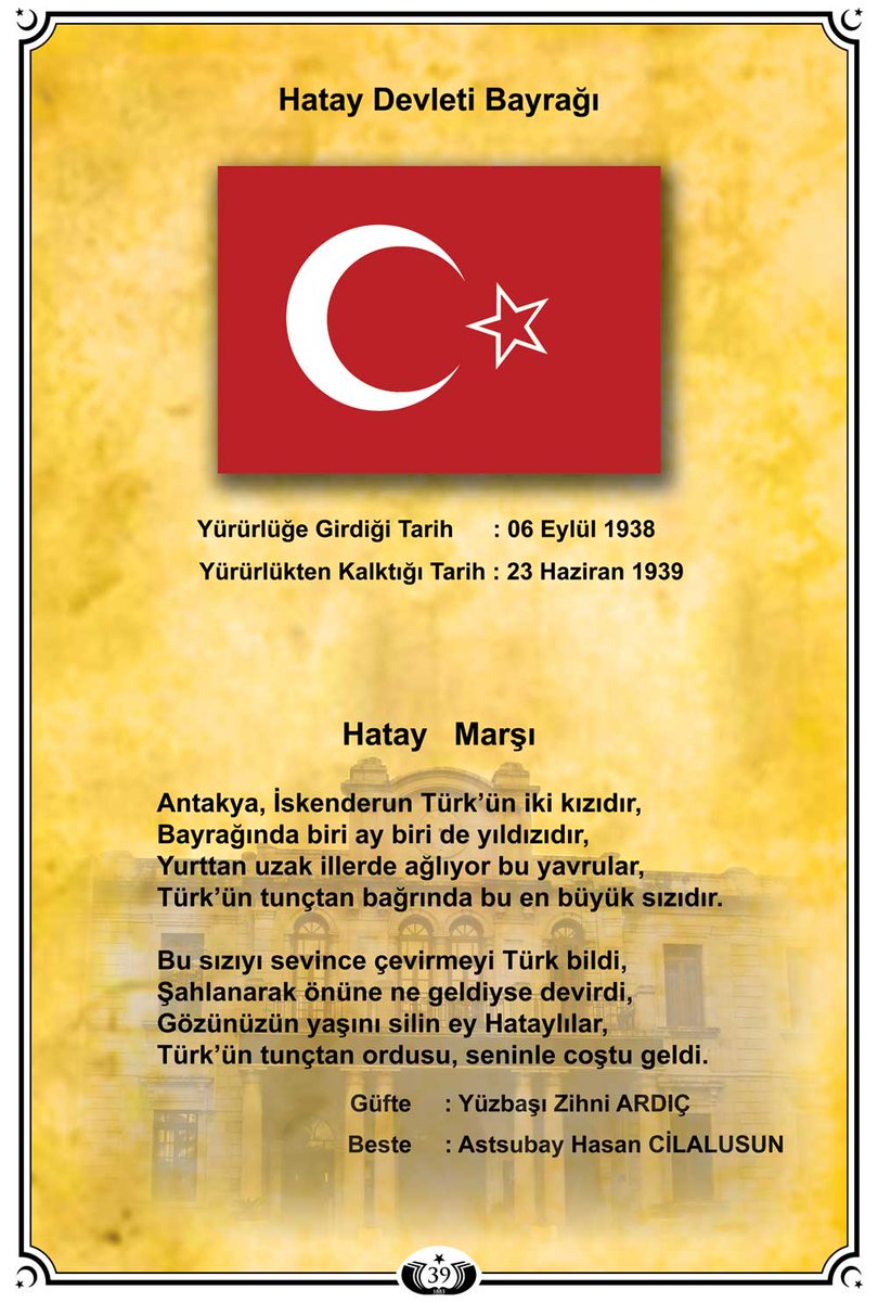 Hatay Cumhuriyetinin ilk ve son Cumhurbaşkanı Tayfur Sökmen Bey.