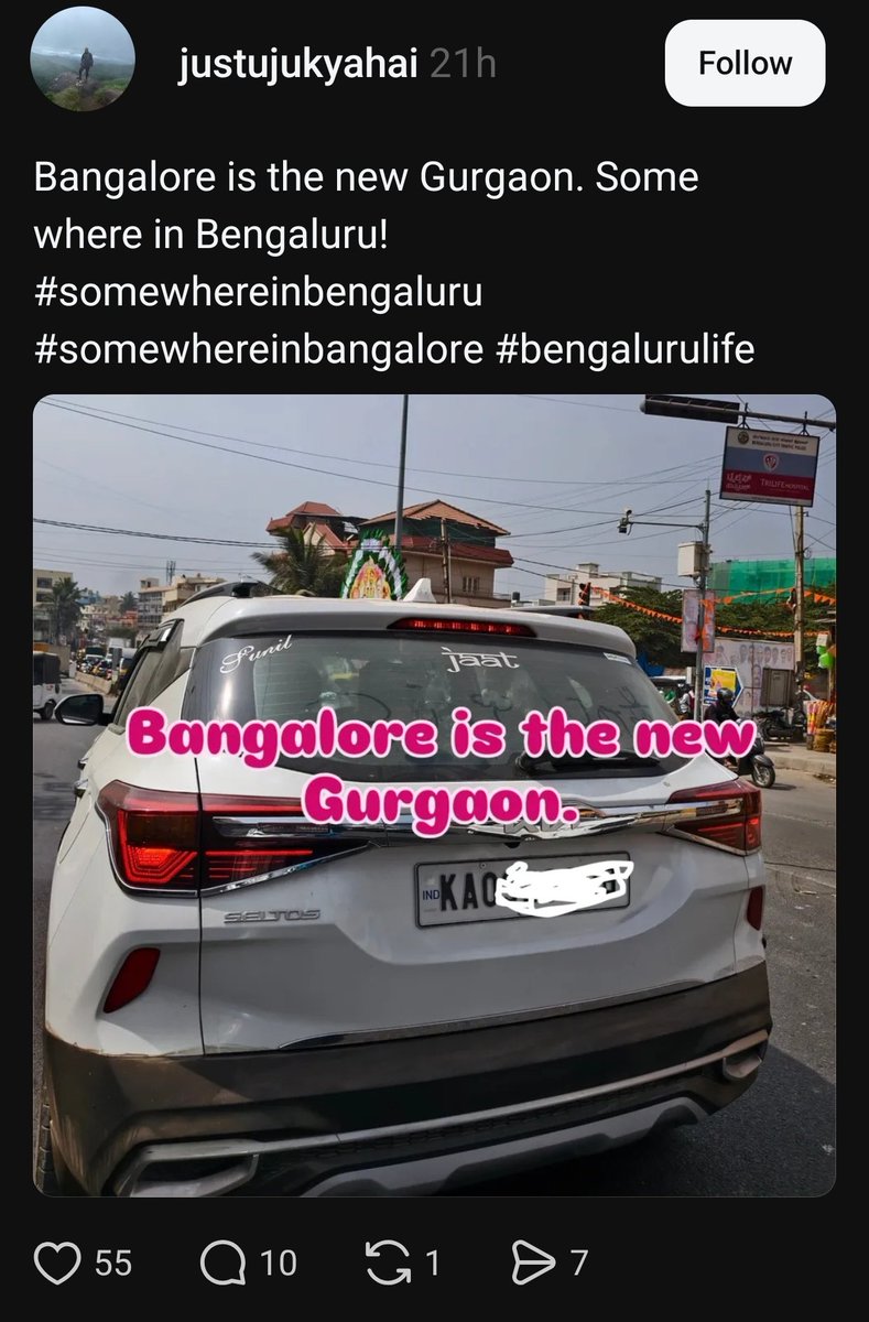This is what's new in Bengaluru.

<a href="/3rdEyeDude/">ThirdEye</a> <a href="/DriveSmart_IN/">DriveSmart🛡️</a> <a href="/RCBengaluru/">*ಆರ್ ಸಿ ಬೆಂಗಳೂರು | RC Bengaluru*</a> <a href="/motordave2/">Dave (Road Safety: City & Highways)</a>
